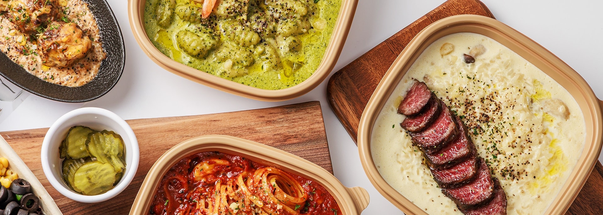 우기파스타 크림 리조또·바질 뇨끼·토마토 파스타 메뉴 사진